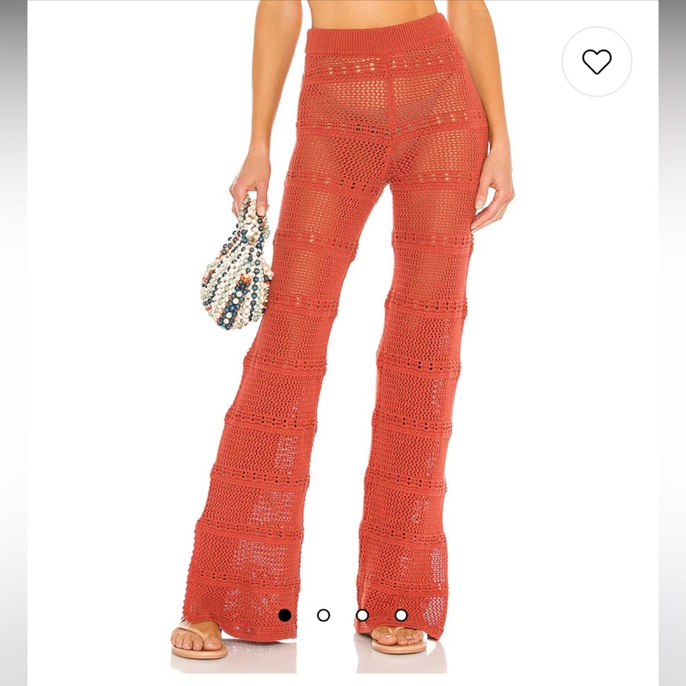 Tularosa Hayden Crochet Pants in Blood Orange